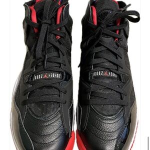 Jordan Black and Red High-Top Sneakers